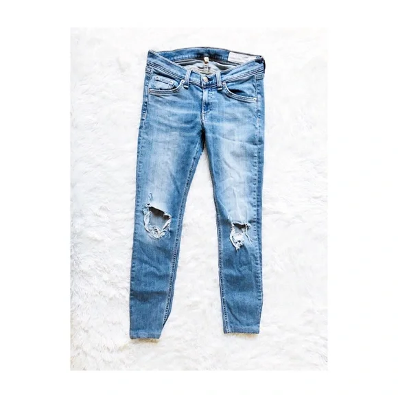 Rag & Bone Ripped Denim Jeans Ripped Capri sz25 - Picture 2 of 7